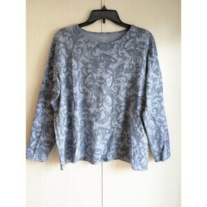 Croft & Barrow Women's Blue Long Sleeve Crew Neck Pima Cotton Top Size 1X
